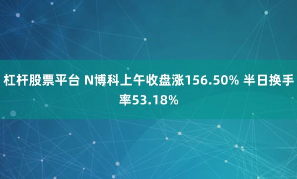 杠杆股票平台 N博科上午收盘涨156.50% 半日换手率53.18%