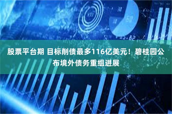 股票平台期 目标削债最多116亿美元!碧桂园公布境外债务重组进展