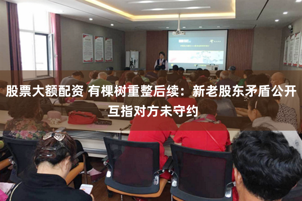 股票大额配资 有棵树重整后续:新老股东矛盾公开 互指对方未守约