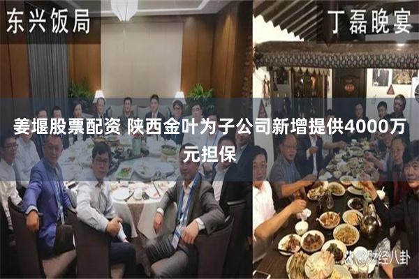 姜堰股票配资 陕西金叶为子公司新增提供4000万元担保